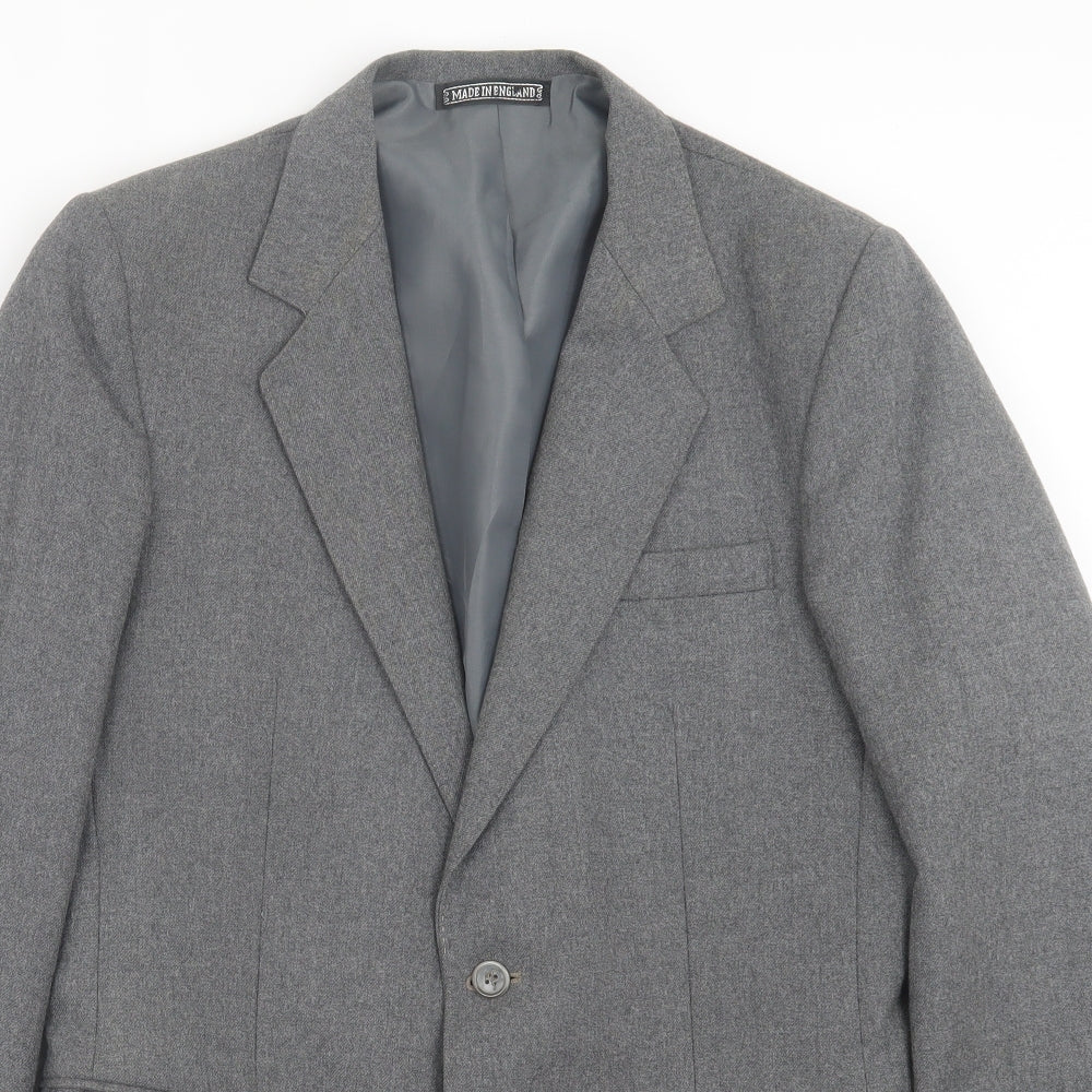 peter brown Mens Grey  Wool Jacket Suit Jacket Size 36