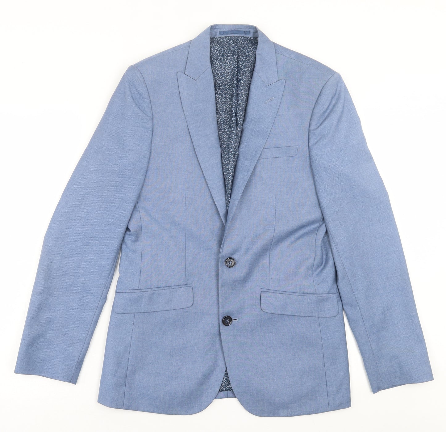 Cedar Wood State Mens Blue  Polyester Jacket Suit Jacket Size 36