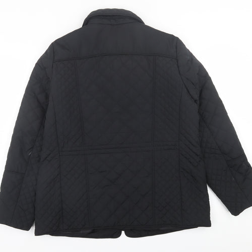 Classic Womens Black   Quilted Jacket Size 16  Zip