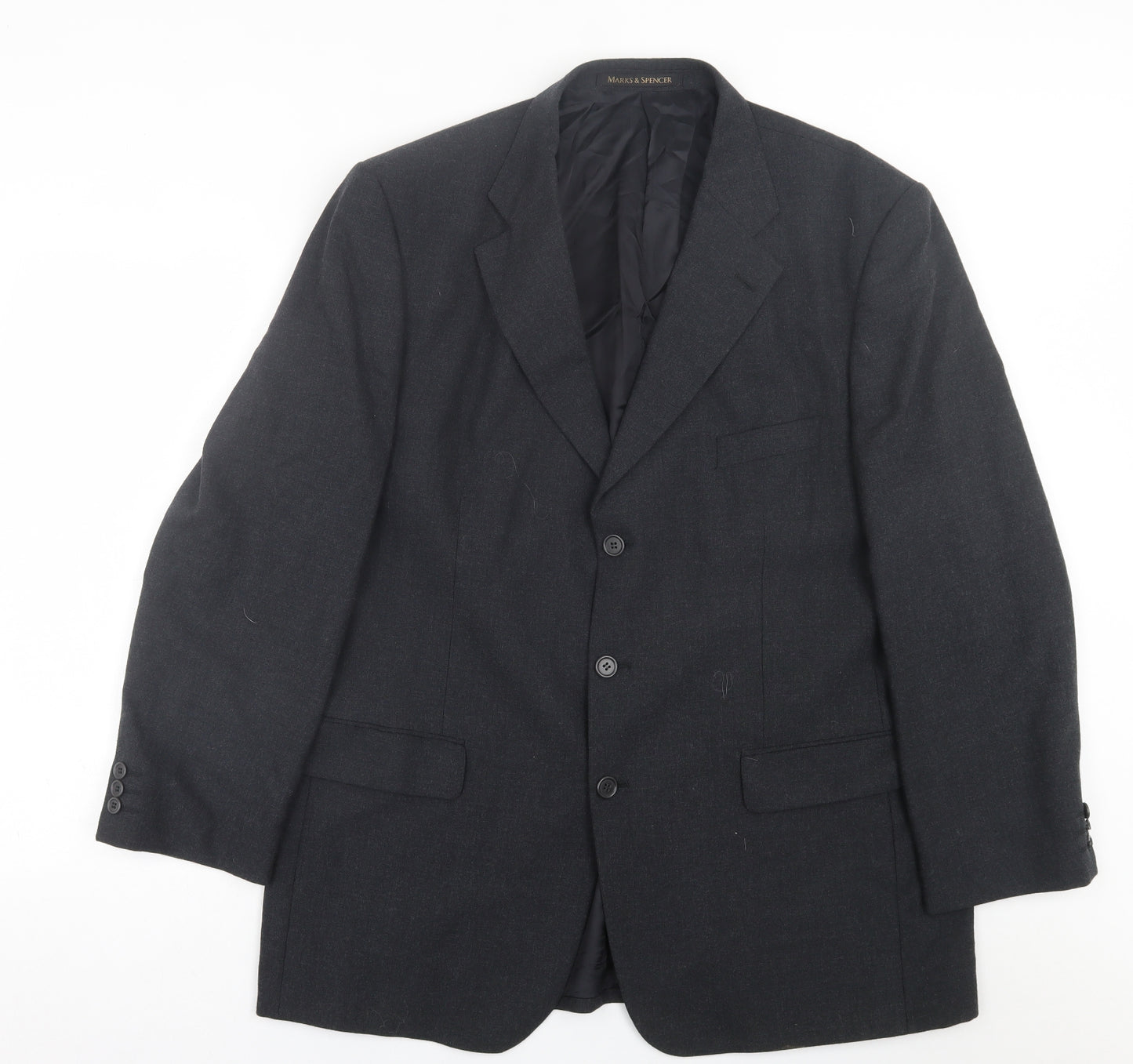 Marks and Spencer Mens Blue  Polyester Jacket Suit Jacket Size 38