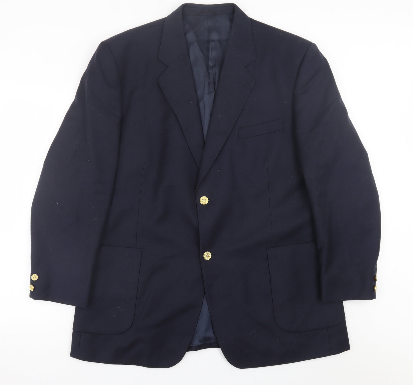 Skopes Mens Blue  Wool Jacket Suit Jacket Size 46