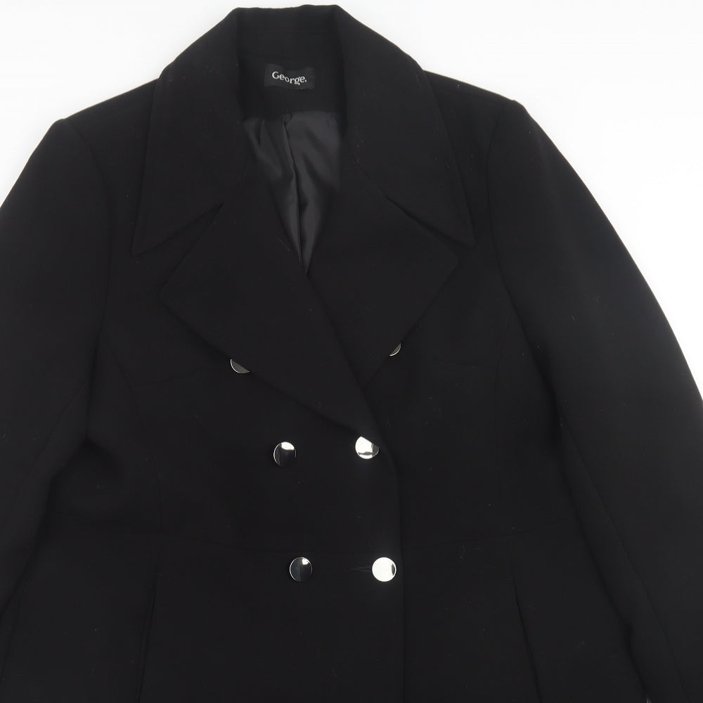 George Womens Black   Overcoat Coat Size 18  Button