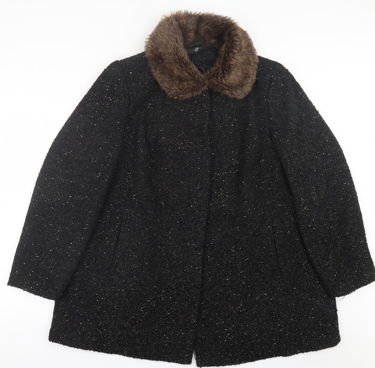 Studio Womens Black   Overcoat Coat Size 24  Button