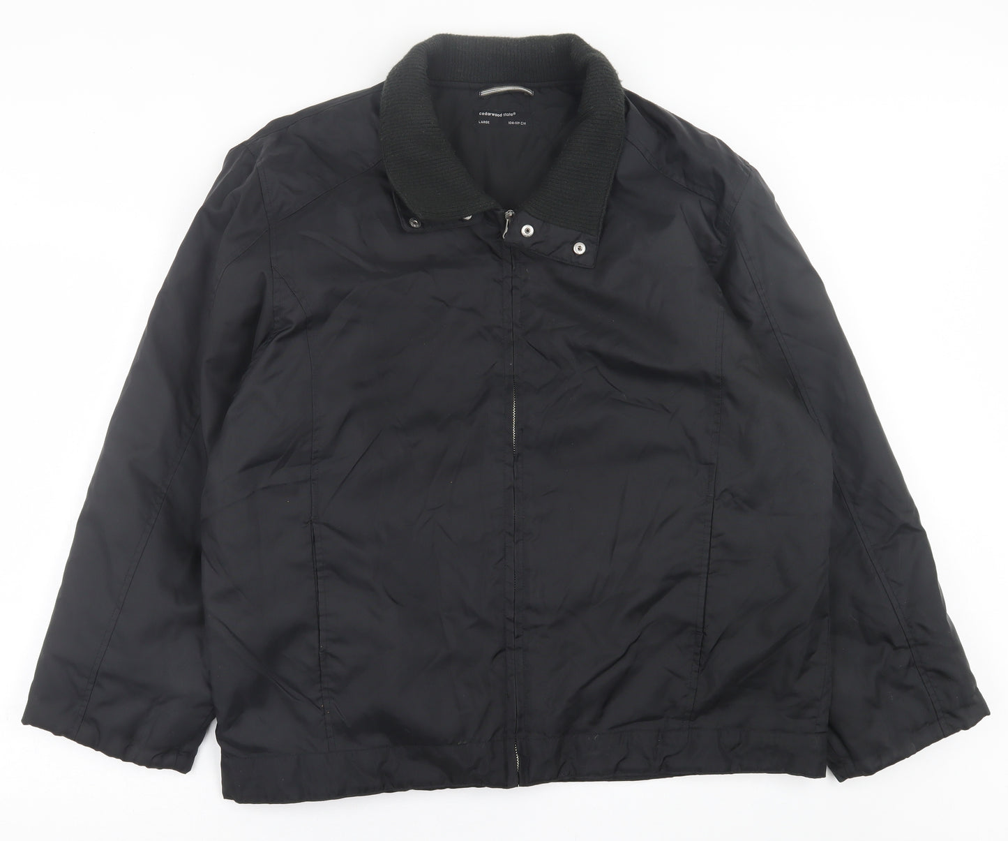 Cedar Wood State Mens Black   Bomber Jacket Jacket Size L  Zip
