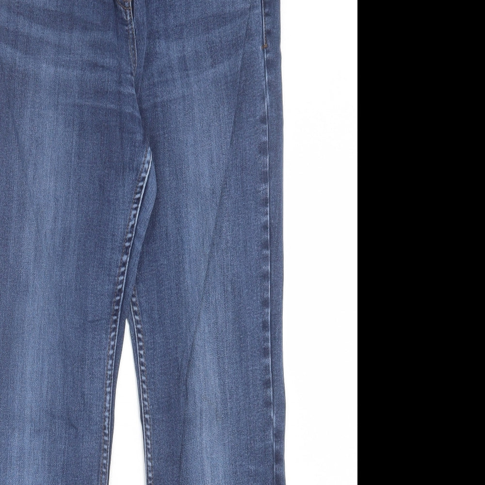 NEXT Womens Blue  Cotton Straight Jeans Size 16 L29 in Regular Button