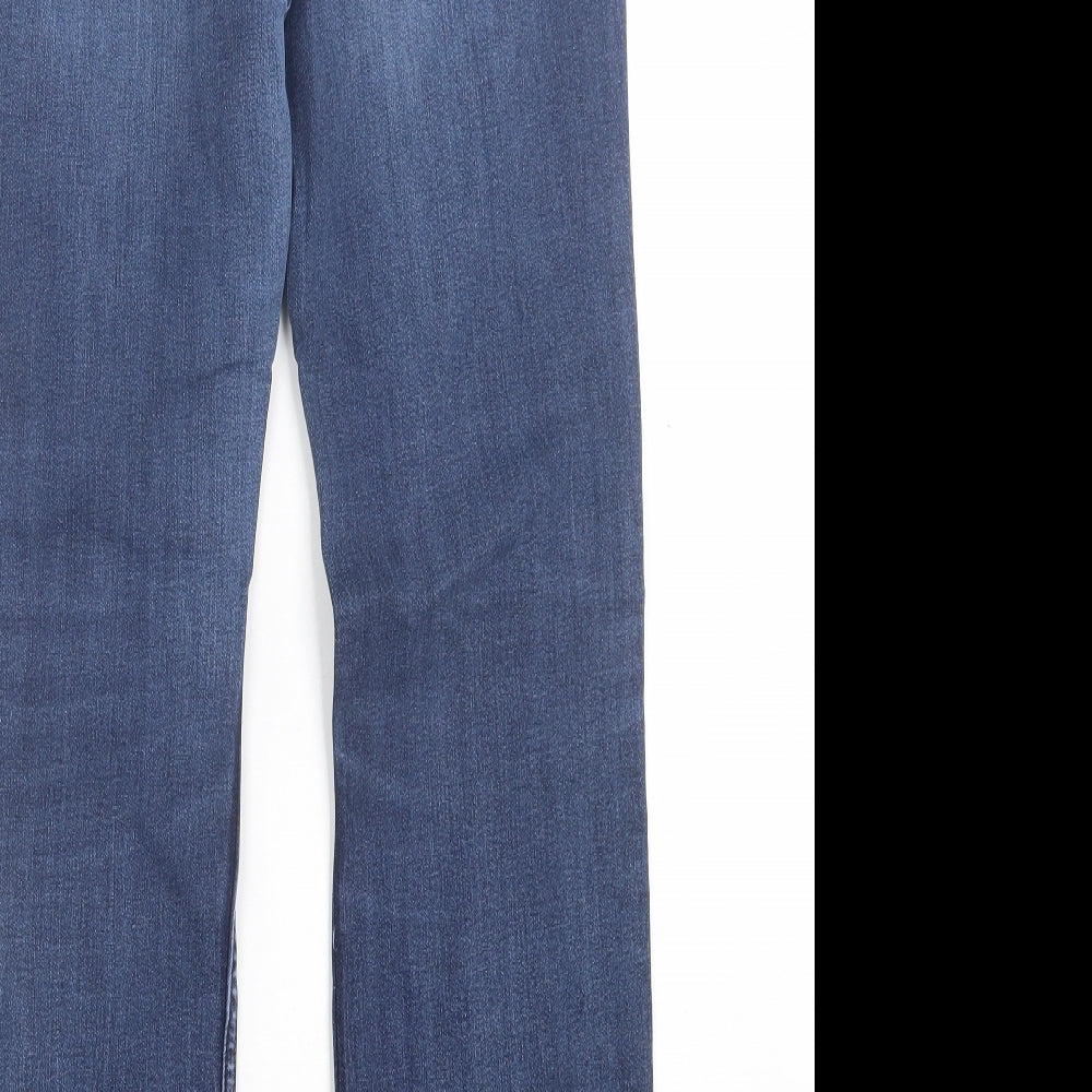 NEXT Womens Blue  Cotton Straight Jeans Size 16 L29 in Regular Button