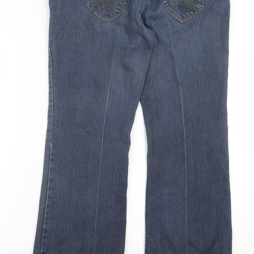 George Womens Blue  Cotton Bootcut Jeans Size 16 L30 in Regular Button
