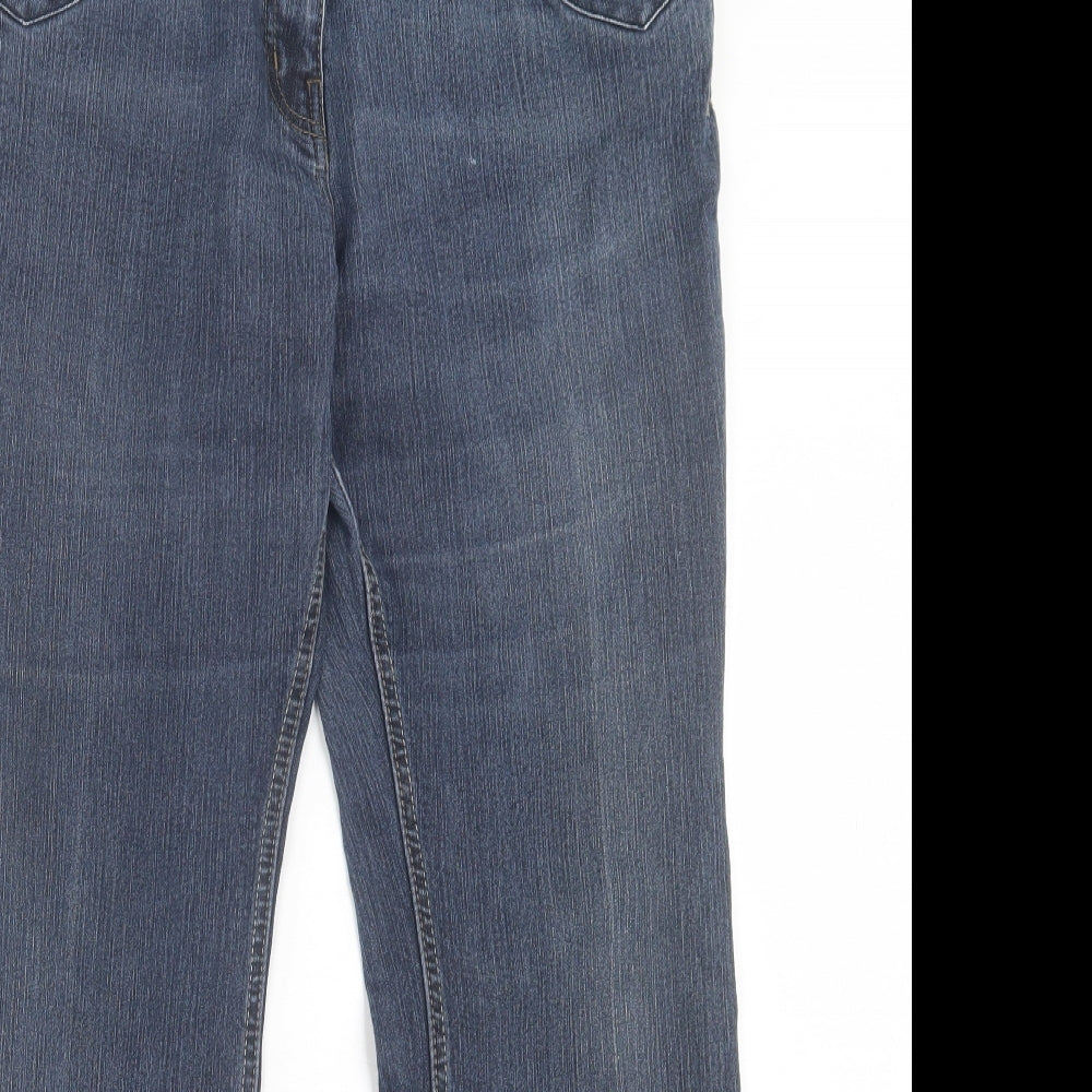 George Womens Blue  Cotton Bootcut Jeans Size 16 L30 in Regular Button