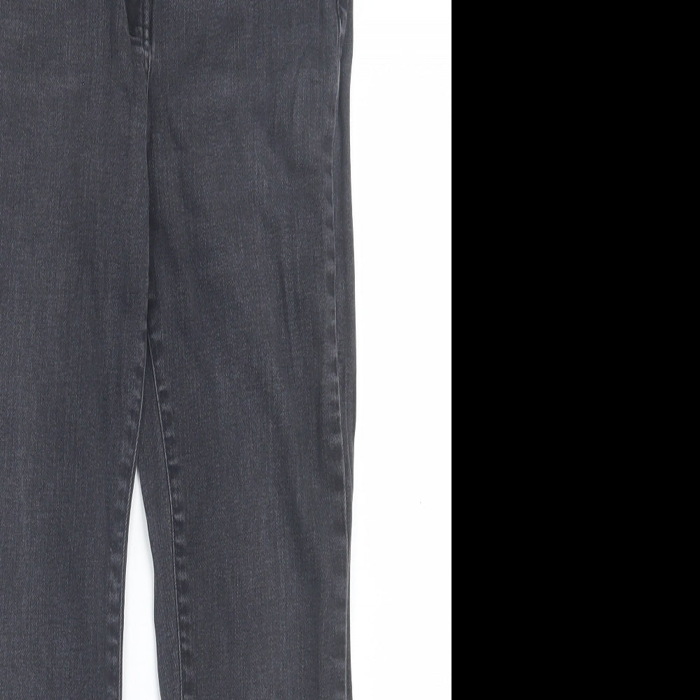 NEXT Womens Black  Cotton Cropped Jeans Size 10 L25 in Regular Button - crop flare