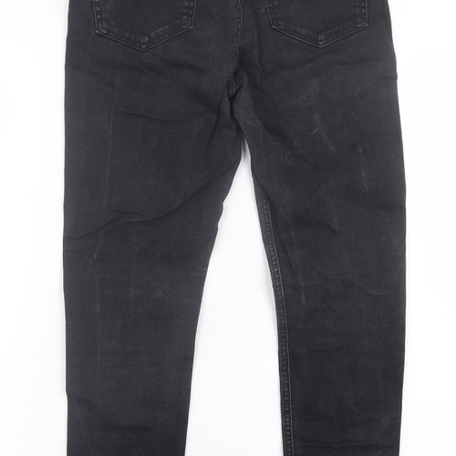 Topshop Womens Black  Cotton Skinny Jeans Size 30 in L32 in Regular Button