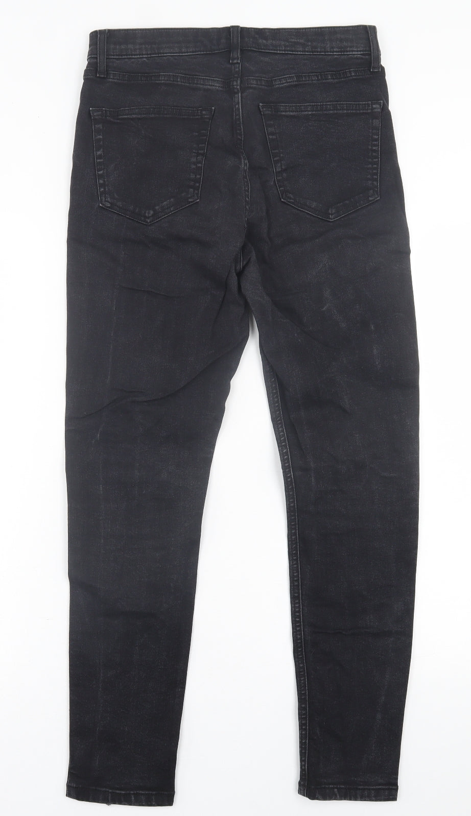 Topshop Womens Black  Cotton Skinny Jeans Size 30 in L32 in Regular Button
