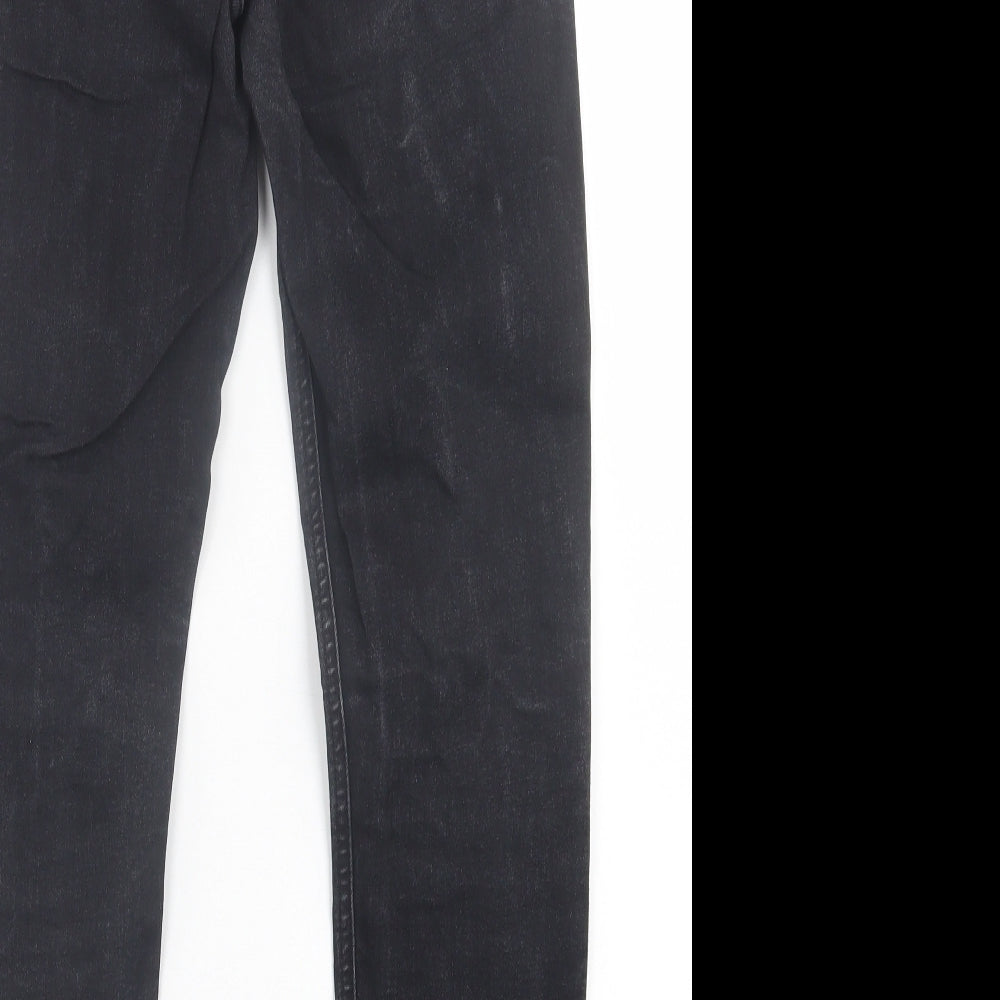 Topshop Womens Black  Cotton Skinny Jeans Size 30 in L32 in Regular Button