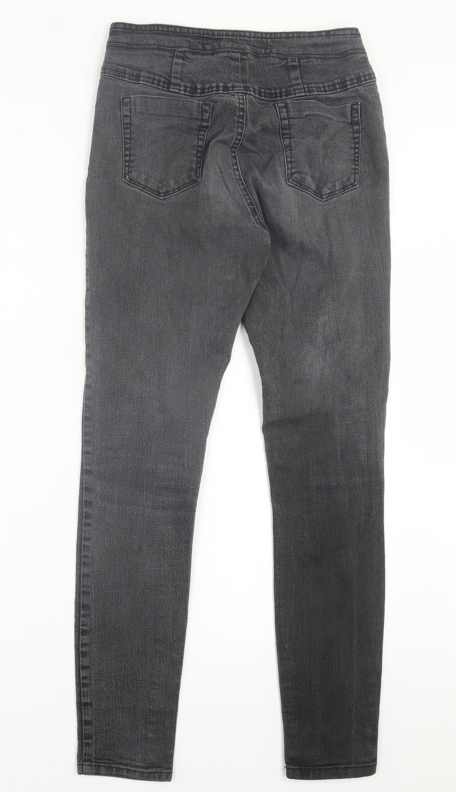 Denim & Co. Womens Black  Cotton Skinny Jeans Size 10 L29 in Regular Button