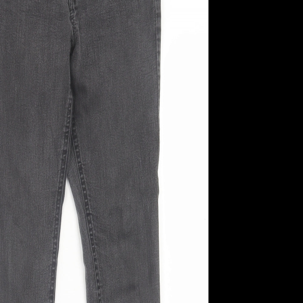 Denim & Co. Womens Black  Cotton Skinny Jeans Size 10 L29 in Regular Button