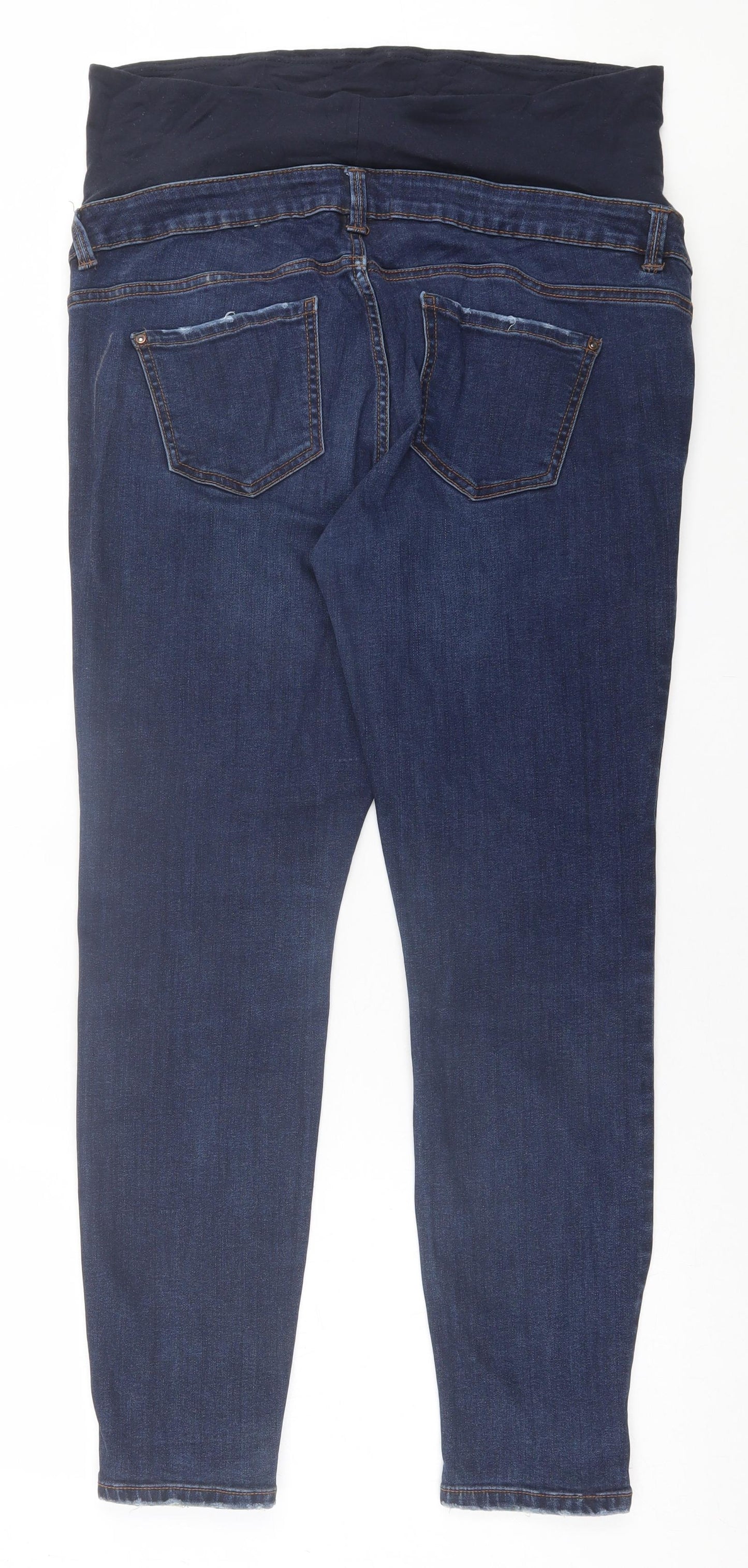 New Look Maternity Womens Blue  Cotton Skinny Jeans Size 16 L29 in Regular Button