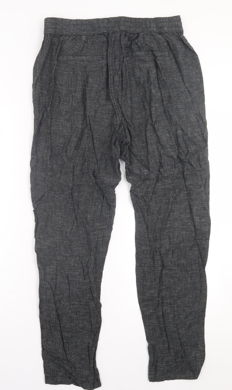 Nutmeg Womens Grey  Linen Trousers  Size 14 L30 in Regular Tie