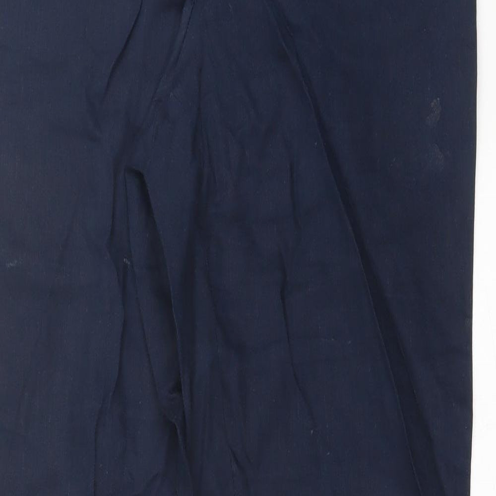 NEXT Womens Blue  Linen Trousers  Size 12 L32 in Regular Hook & Eye