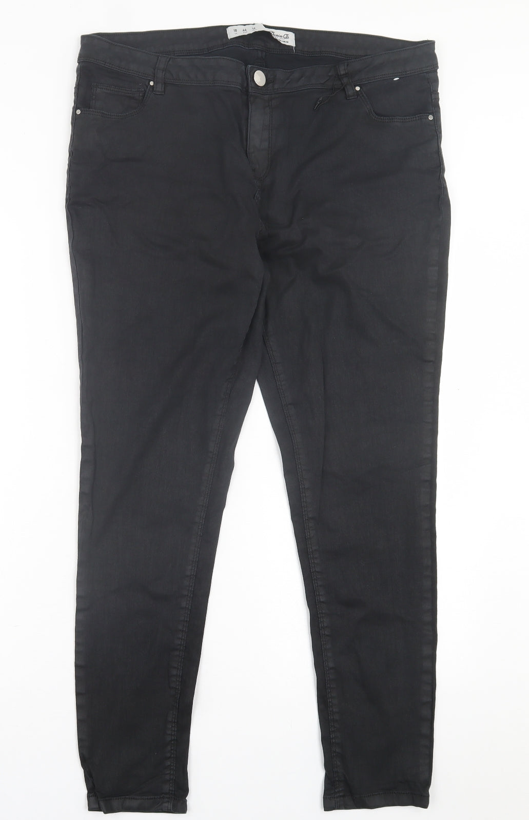 Denim & Co. Womens Black  Cotton Skinny Jeans Size 18 L29 in Regular Button