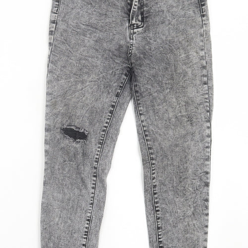 SheIn Womens Black  Cotton Skinny Jeans Size XS L26 in Regular Button