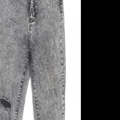 SheIn Womens Black  Cotton Skinny Jeans Size XS L26 in Regular Button