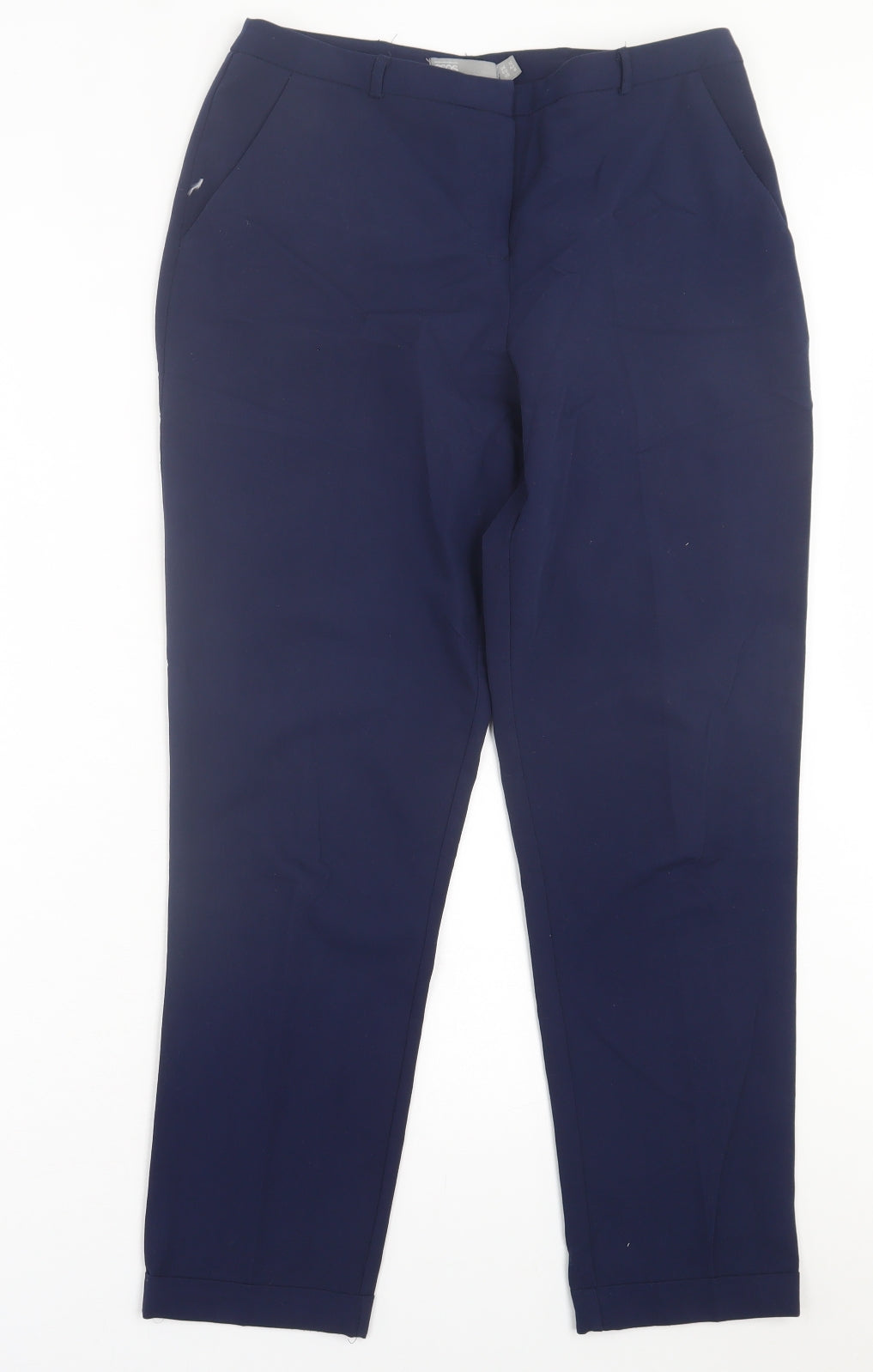 ASOS Womens Blue  Polyester Trousers  Size 12 L27 in Regular Hook & Eye
