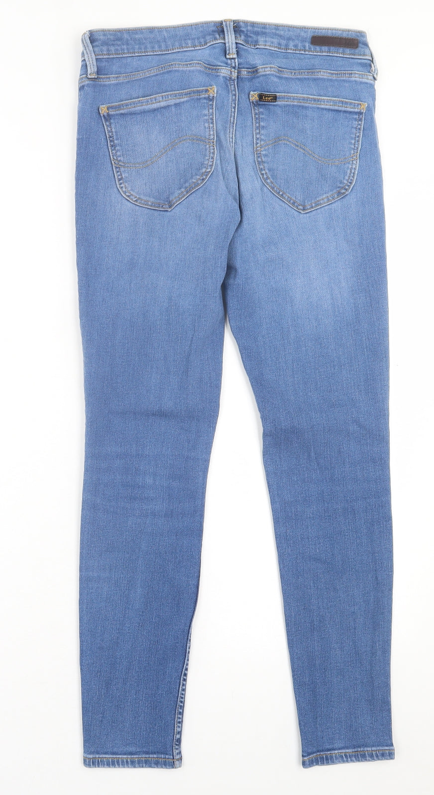 Lee Womens Blue  Cotton Skinny Jeans Size 30 in L31 in Regular Button