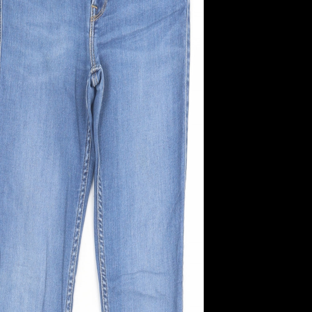 Lee Womens Blue  Cotton Skinny Jeans Size 30 in L31 in Regular Button