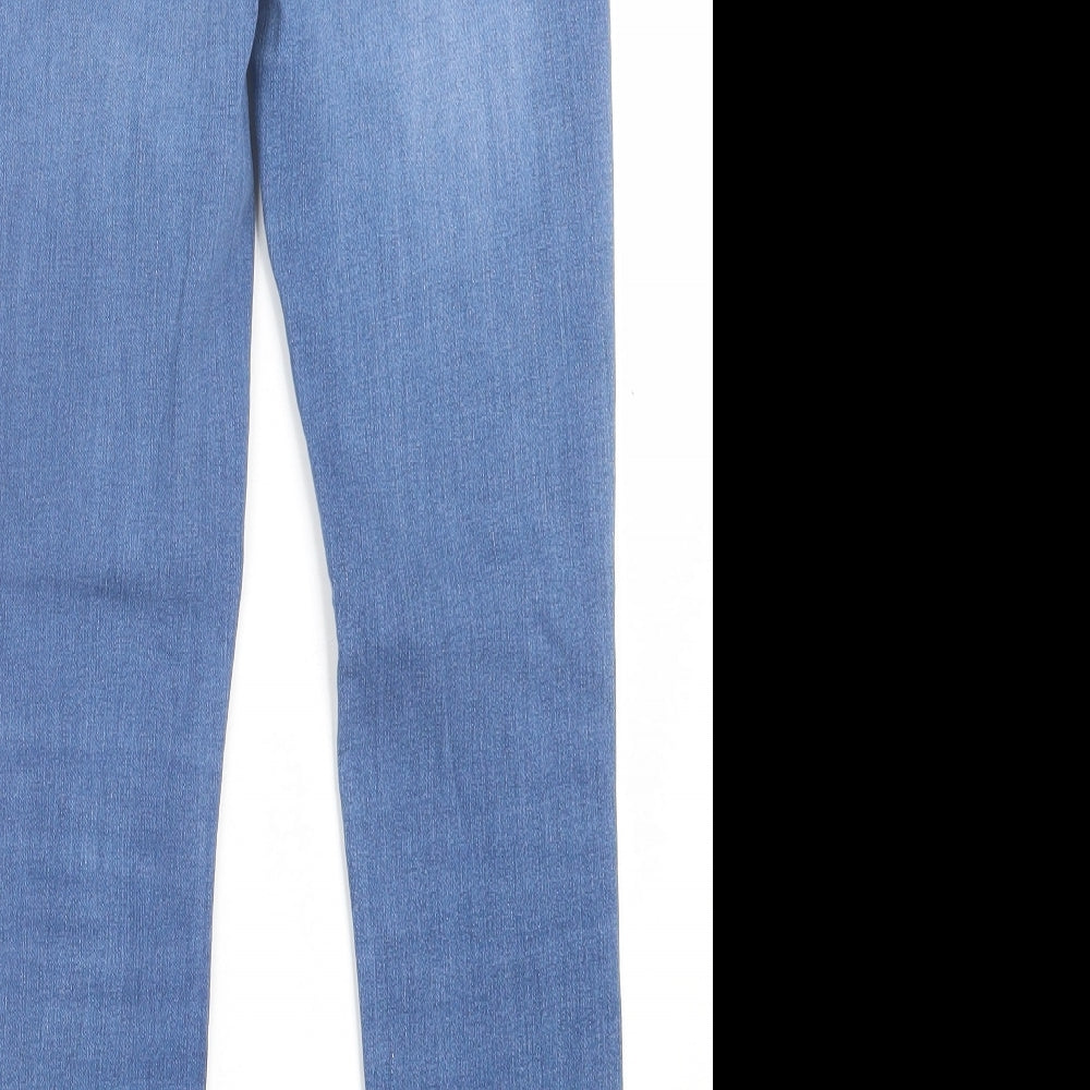 Lee Womens Blue  Cotton Skinny Jeans Size 30 in L31 in Regular Button