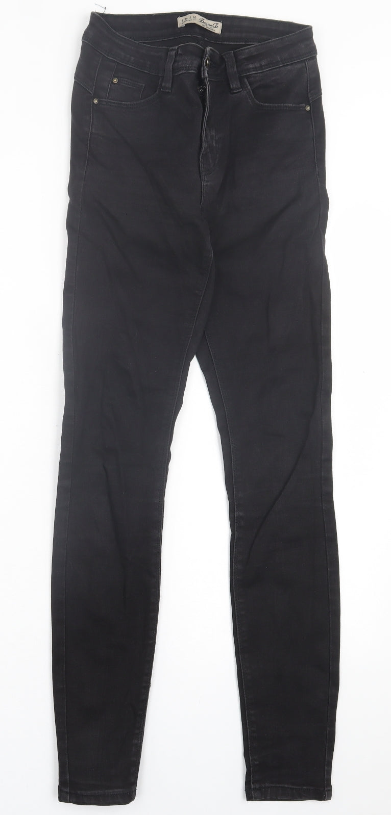 Denim & Co. Womens Black  Cotton Skinny Jeans Size 8 L28 in Regular Button