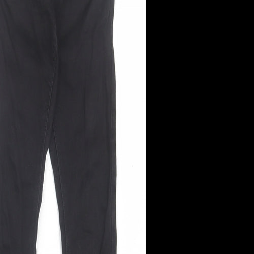 Denim & Co. Womens Black  Cotton Skinny Jeans Size 8 L28 in Regular Button