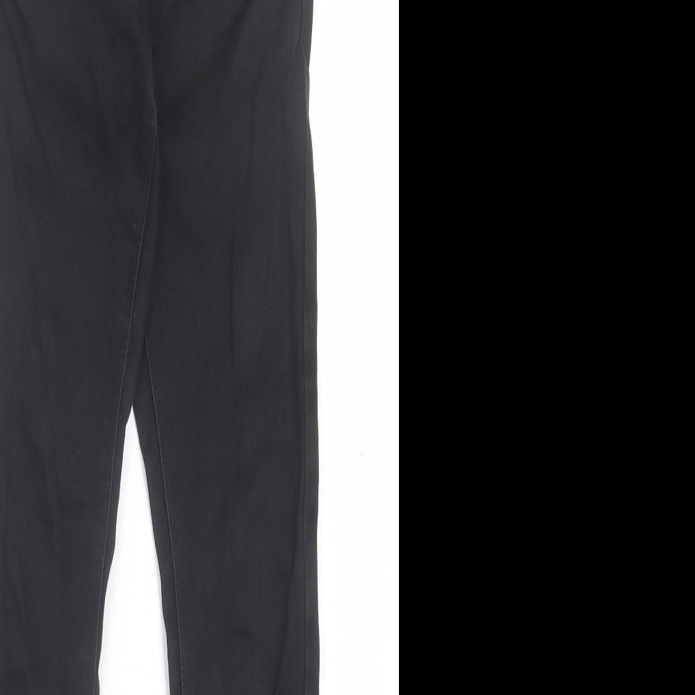 Denim & Co. Womens Black  Cotton Skinny Jeans Size 8 L28 in Regular Button