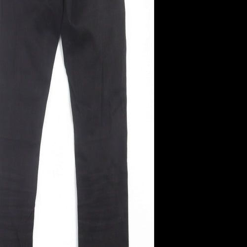 Denim & Co. Womens Black  Cotton Skinny Jeans Size 8 L28 in Regular Button