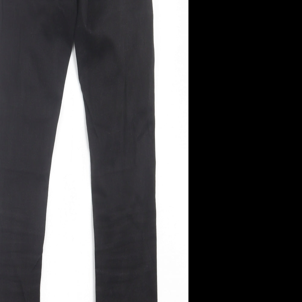 Denim & Co. Womens Black  Cotton Skinny Jeans Size 8 L28 in Regular Button