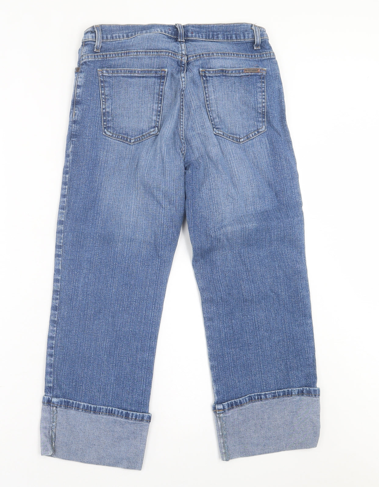 NEXT Womens Blue  Cotton Cropped Jeans Size 12 L23 in Regular Button