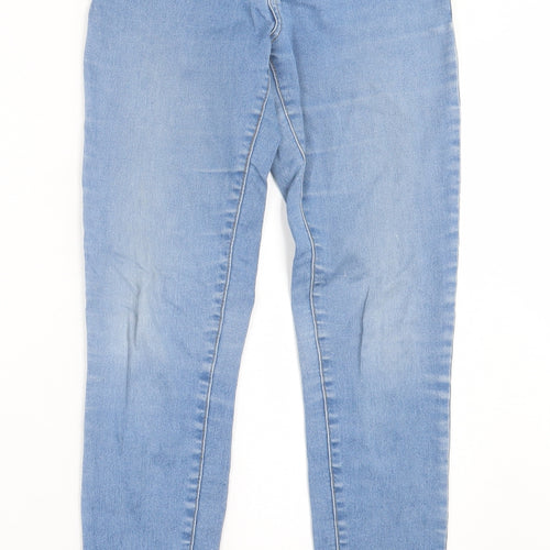 Denim & Co. Womens Blue  Cotton Skinny Jeans Size 10 L28 in Regular Button