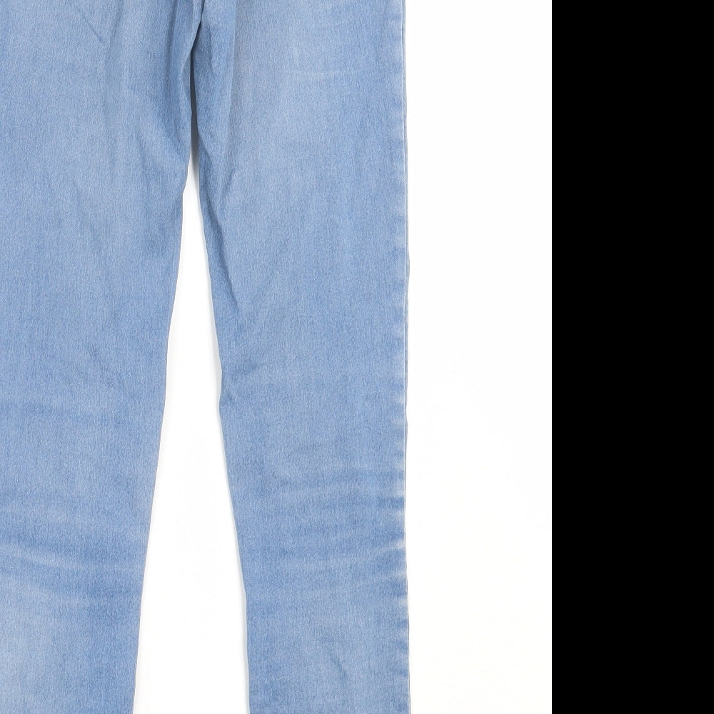 Denim & Co. Womens Blue  Cotton Skinny Jeans Size 10 L28 in Regular Button