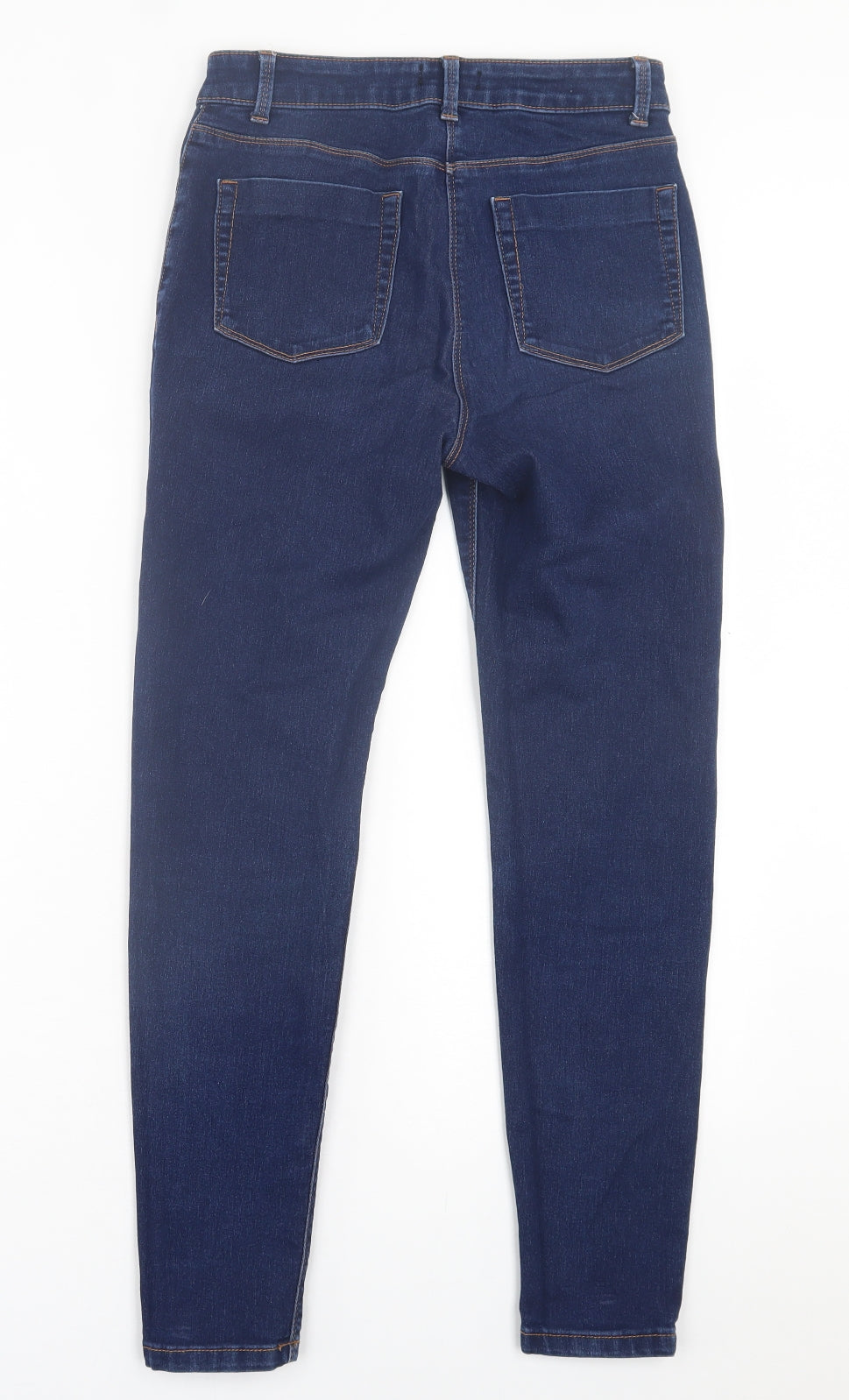 Matalan Womens Blue  Cotton Skinny Jeans Size 8 L28 in Regular Button