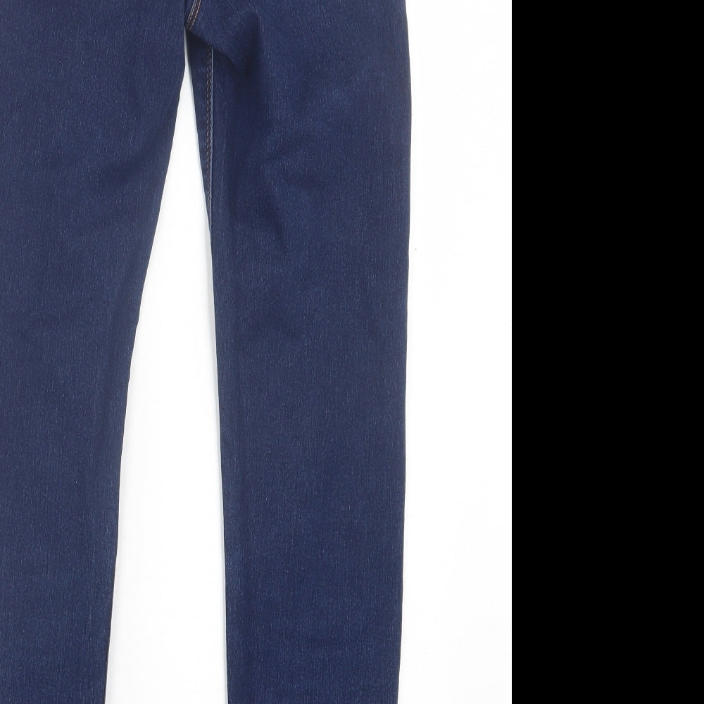Matalan Womens Blue  Cotton Skinny Jeans Size 8 L28 in Regular Button