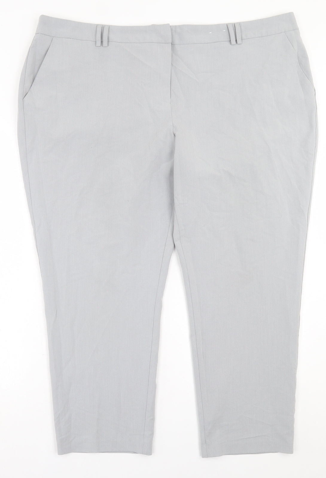 Dorothy Perkins Womens Grey  Polyester Trousers  Size 22 L27 in Regular Hook & Eye