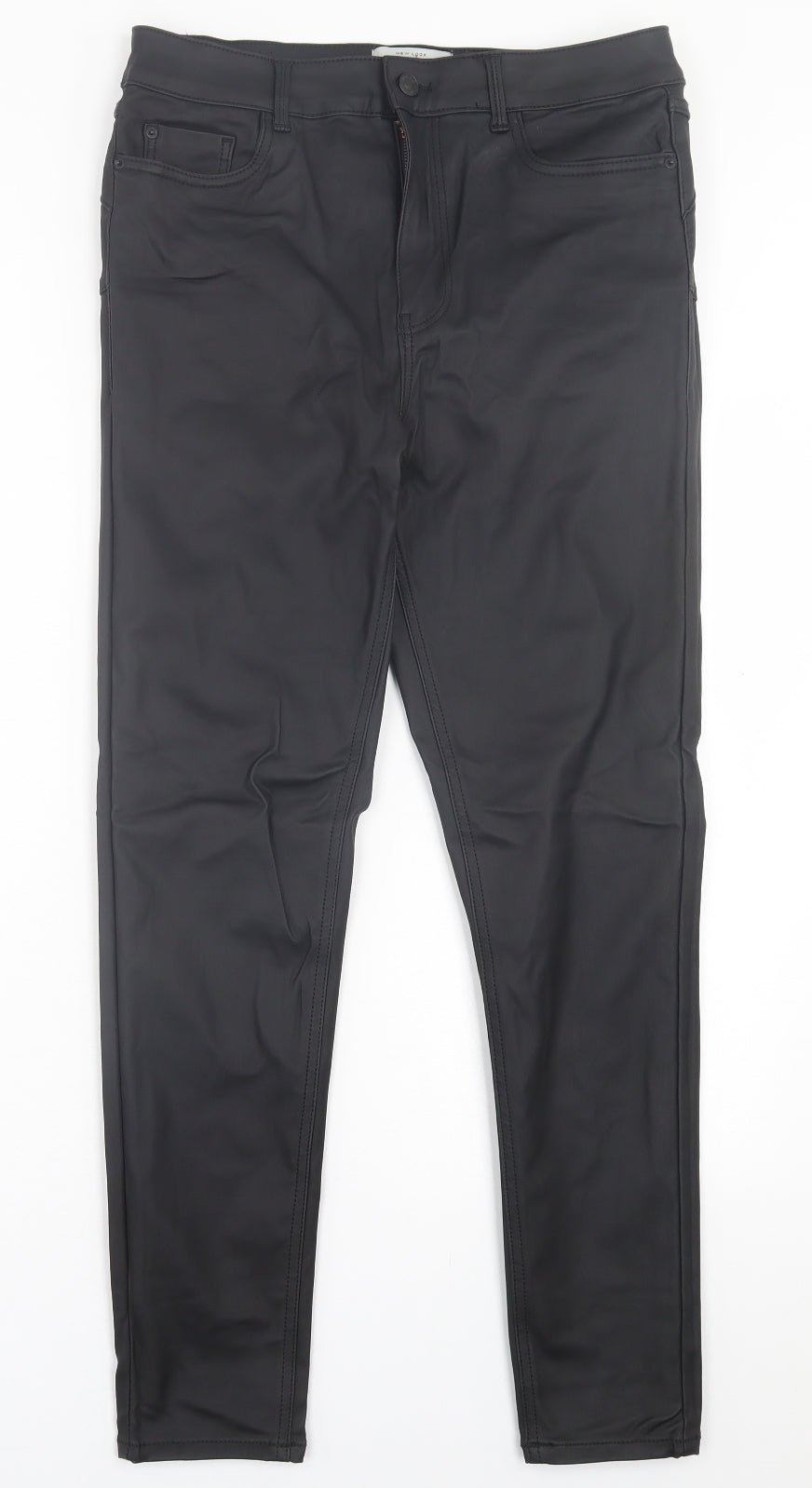 New Look Womens Black  Viscose Skinny Jeans Size 14 L28 in Regular Button