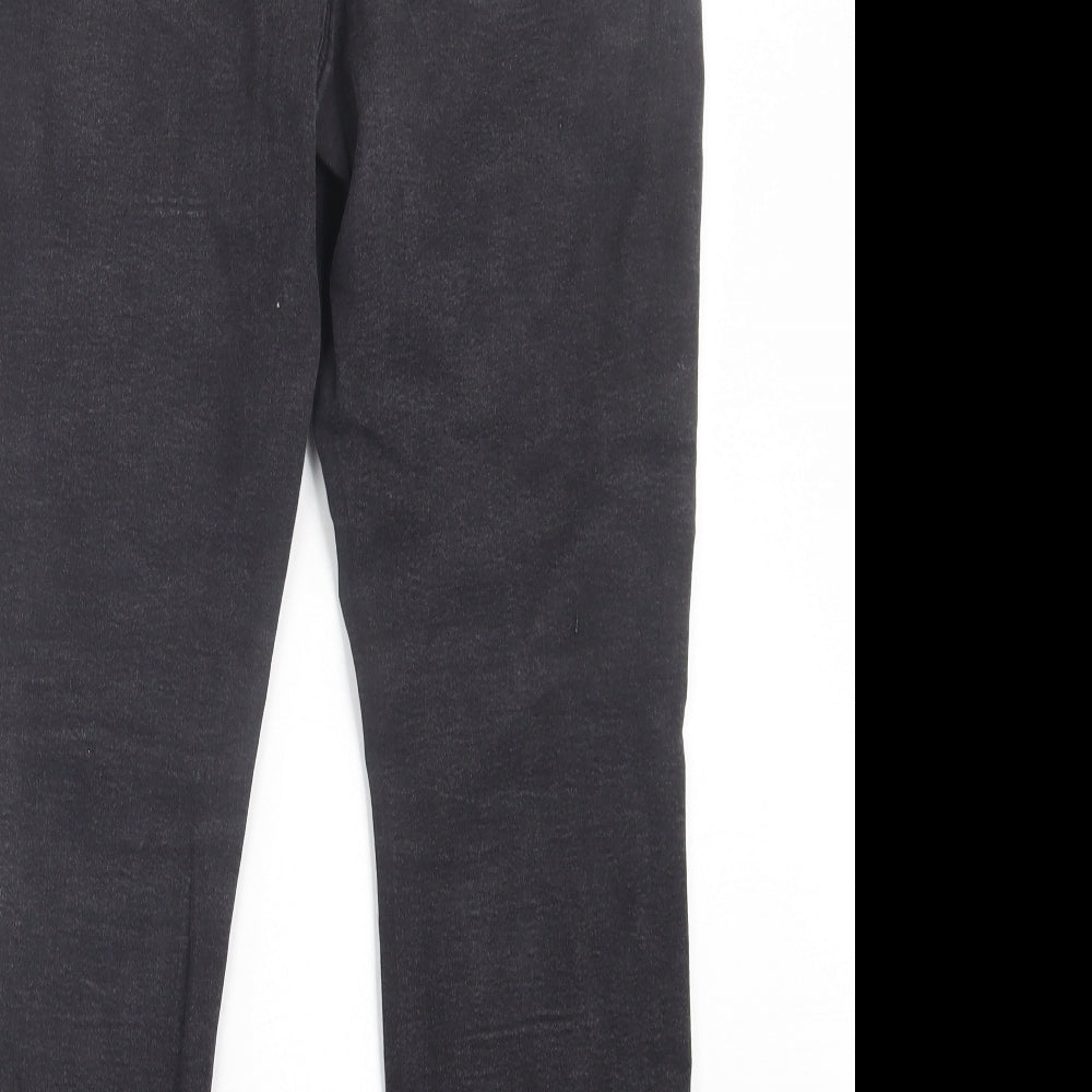M&Co Womens Black  Cotton Straight Jeans Size 14 L27 in Regular Button