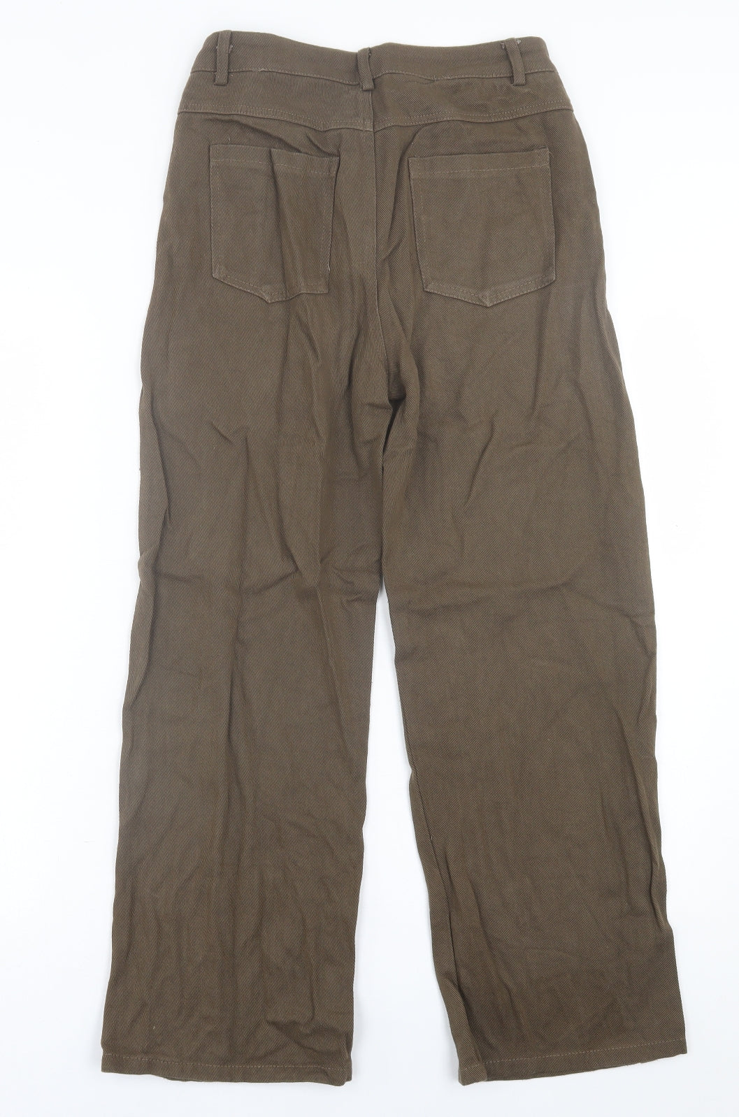 Dazy Womens Green  Cotton Wide-Leg Jeans Size S L26 in Regular Button