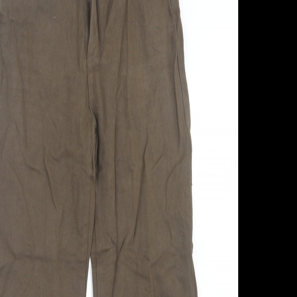 Dazy Womens Green  Cotton Wide-Leg Jeans Size S L26 in Regular Button