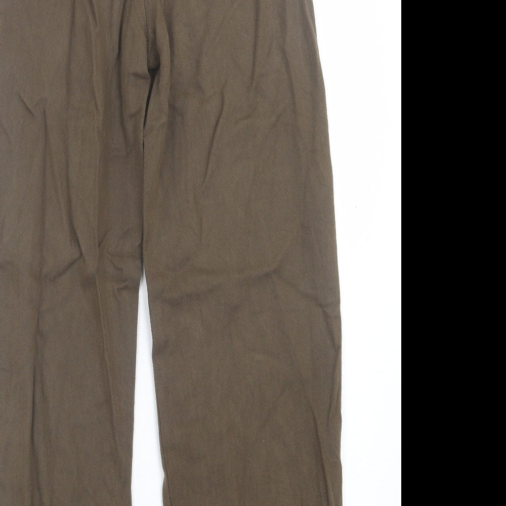 Dazy Womens Green  Cotton Wide-Leg Jeans Size S L26 in Regular Button