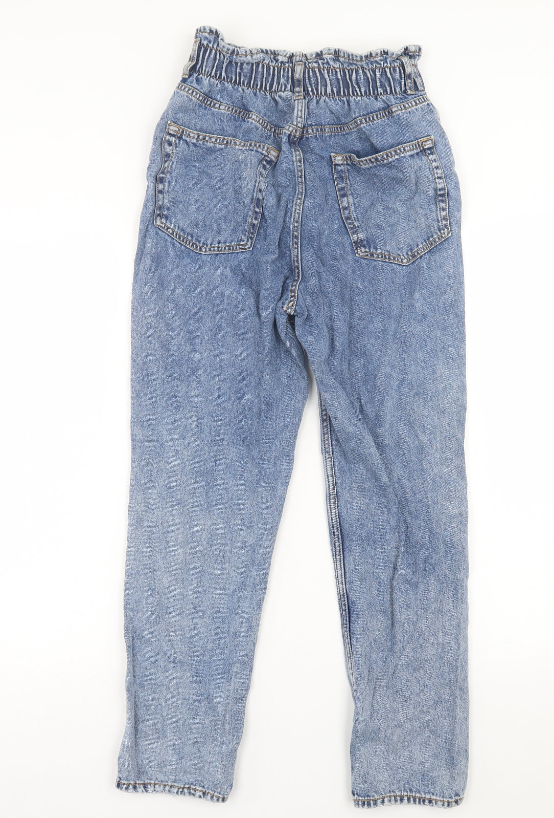 H&M Womens Blue  Cotton Straight Jeans Size 8 L27 in Regular Button