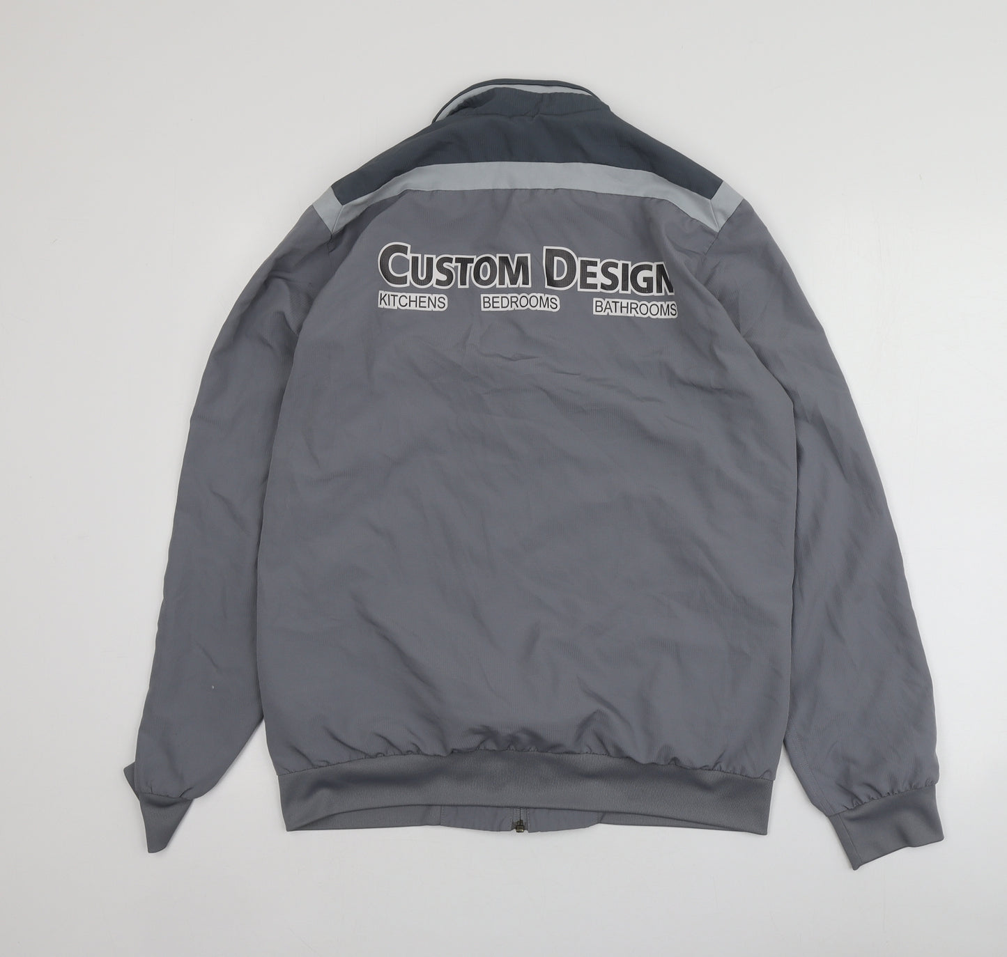 Adidias Mens Grey Geometric Polyester Full Zip Hoodie Size M   - West Auckland Town FC