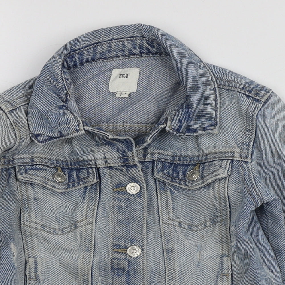 River Island Girls Blue   Jacket  Size 3-4 Years