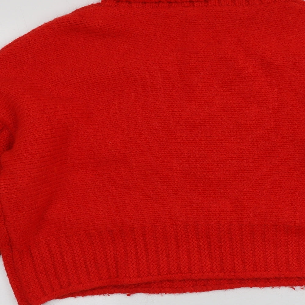 George Womens Orange Roll Neck  Acrylic Pullover Jumper Size L