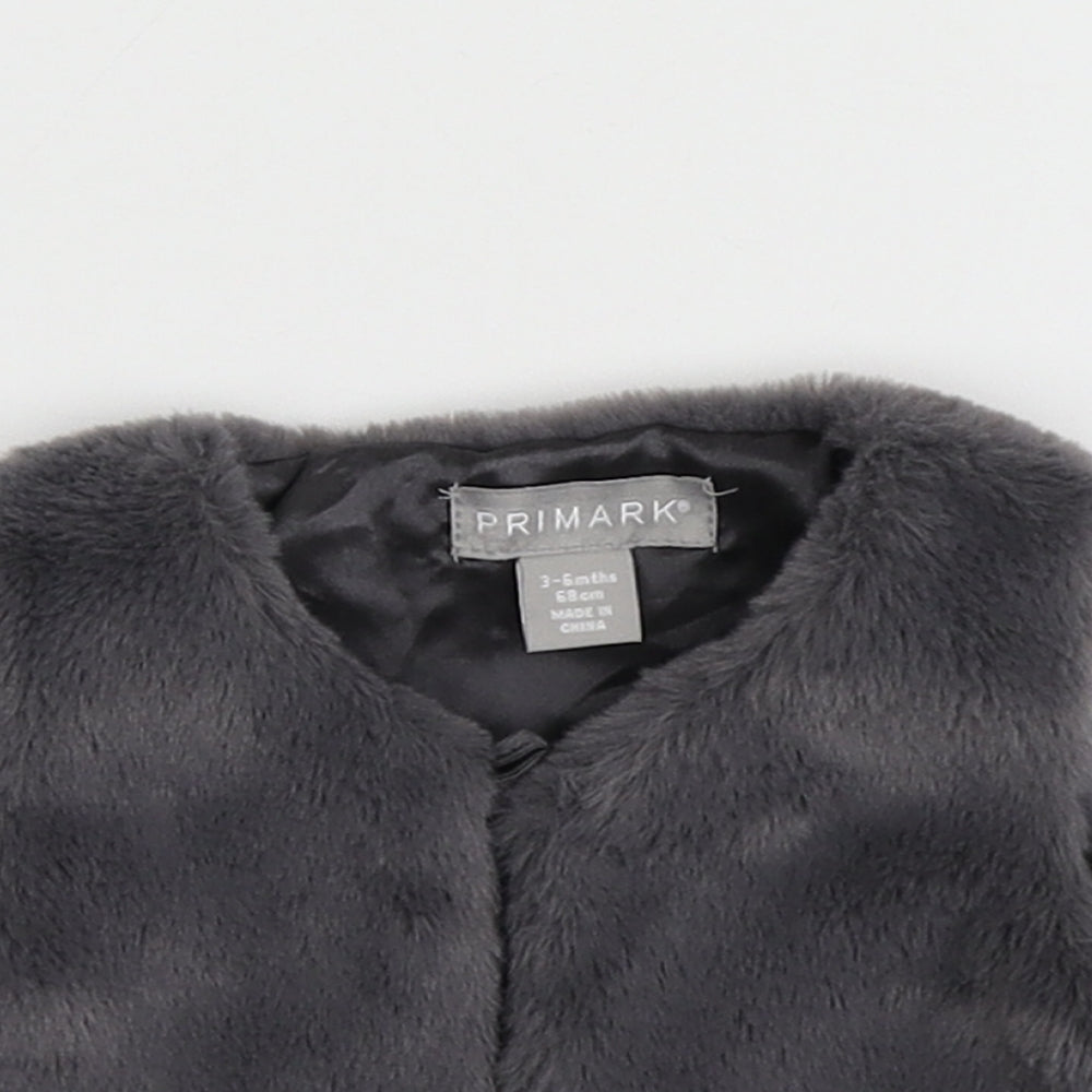 Primark Girls Grey   Gilet Jacket Size 3-6 Months