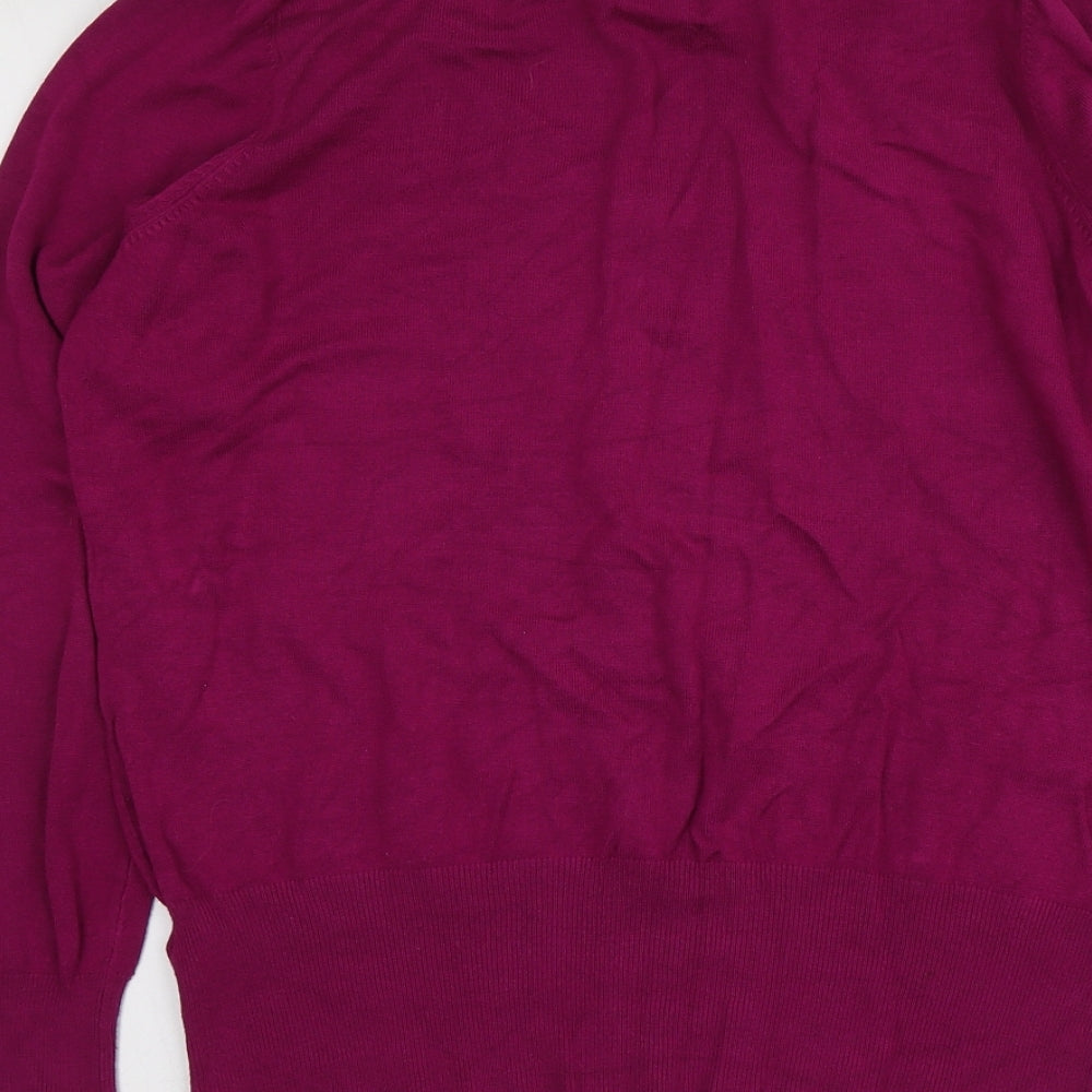 Debenhams Womens Purple V-Neck  Viscose Pullover Jumper Size 16